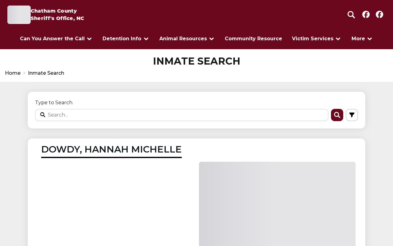 Chatham County inmate search for current jail records