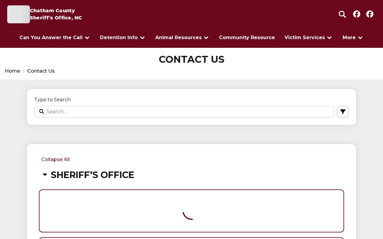 Chatham County Sheriff records contact directory
