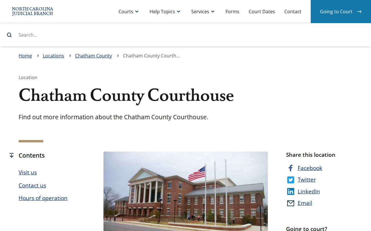 Chatham County courthouse criminal court records location