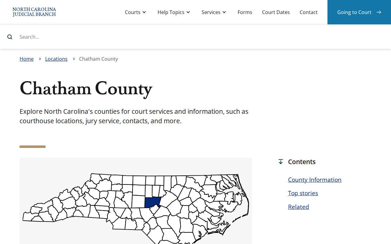 Chatham County criminal court cases on the Judicial Branch court page