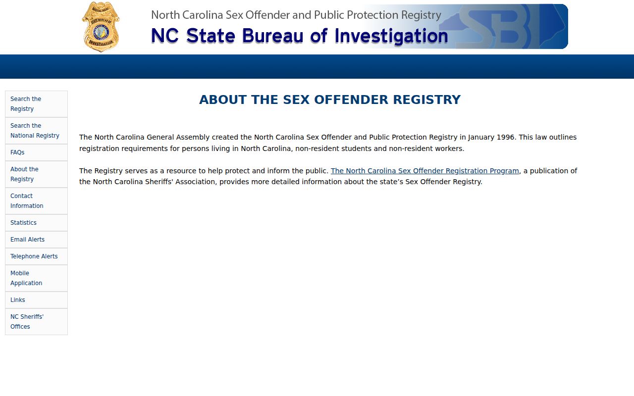 Chatham County sex offender registry history and public profile purpose