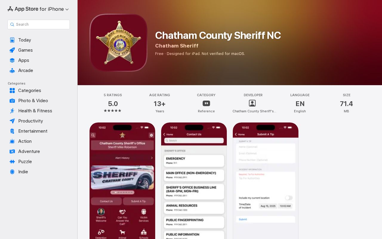 Chatham County arrest lookup Sheriff mobile app