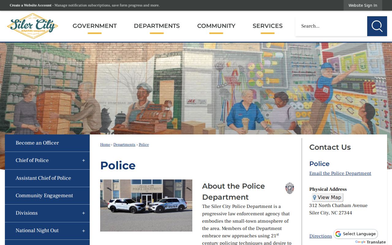 Siler City criminal records Police Department page